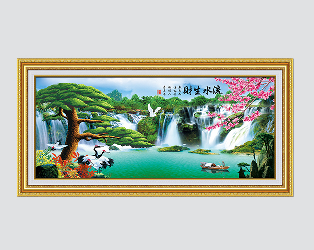 PD021004 流水生财-财富版(12CT白) - PD021004 - KS十字绣