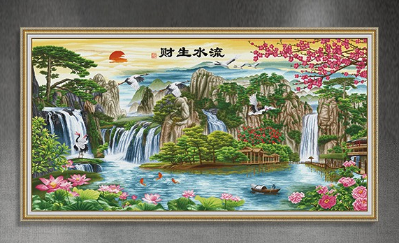Y612801 流水生财(11CT白) - Y612801 - KS十字绣